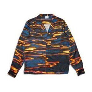 Blue Sky Inn Mens Medium Oversized Fit Sunset Sea Long Sleeve Shirt Italy NEW